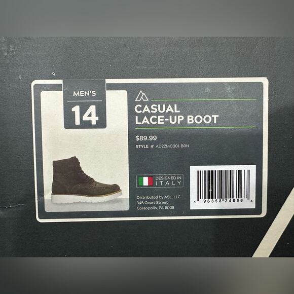 Alpine Design Men's Casual Lace Wedge Boots Double Brown Suede AD22MC001 - 14 - Picture 8 of 8